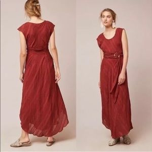 Anthropologie Moulinette Soeurs Guinevere Maxi Dress in Burnt Sienna